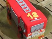 Tarta Coche Bomberos, para celebrar acontecimiento especial.