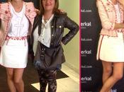 Junto guapísima Laura Sanchez magnífica presentación Merkal Calzados estupendas líneas