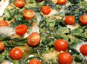 Coca espinacas, tomate queso cabra