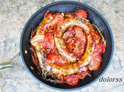 Longaniza tomates asados horno (horno leña)