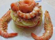 Ensalada, salmon, atun langostinos