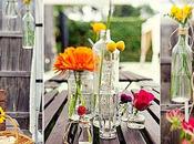 Decorar boda flores reciclando botellas vidrio