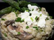 Risotto trigueros, champiñones queso cabra