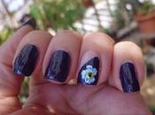 Manicura Francesa Flor Azul