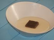 Sopa fria chocolate blanco brownie negro