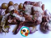 Conejo asado uvas