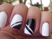 Manicura blanca negra