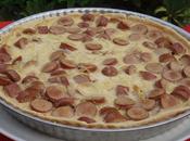 Quiche cebolla salchichas