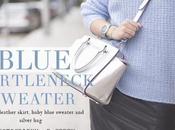 Blue turtleneck sweater