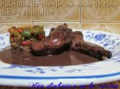 Paletillas conejo salsa cino tinto chocolate