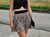 Falda estampado rosa negro