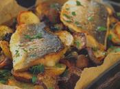 Lubina horno patatas setas silvestres