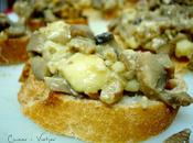 Pincho champiñones queso brie nueces‏