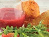 Queso empanizado salsa frambuesa
