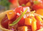 Tostadas atún mango