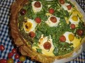 Tarta espinacas, tomates cherry queso cabra