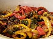 Pimientos horneados aceitunas alcaparras Peperoni forno olive capperi