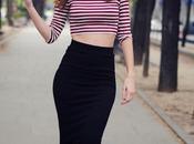 Crop falda midi