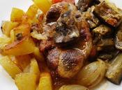 Codillo horno patatas berenjena