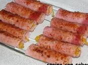 Rollitos jamón huevo hilado