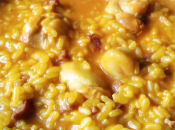 Arroz caldoso vieiras jamón