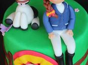 Tarta fondant jinete, caballo para gemma