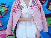 Pink jacket.