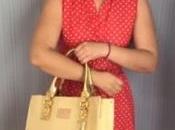 Vestido rojo puntos Blancos