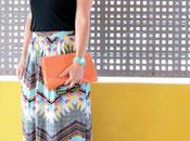 Geometric long skirt
