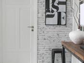 Como decorar recibidor papel ladrillos blanco!