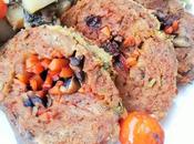 Redondo seitán relleno verduras