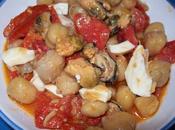 Ensalada garbanzos mejillones