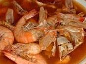 Caldo camarones arroz