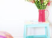 DIY: Personaliza taburetes Bekvam Ikea papel pared chalk paint