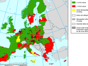 Mapa valor límite diario PM10 para protección salud (Europa, 2008)