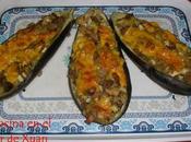 Berenjenas rellenas pollo gratinadas cheddar