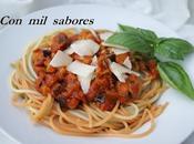 Espaguetis berenjenas