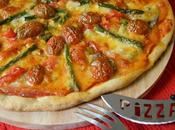Pizza casera vegetariana espárragos