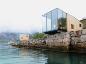 Cabañas sobre mar, diseño isla Noruega.