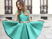 Party Time: green satin dress