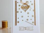 Golden Christmas card with mini shaker ornament