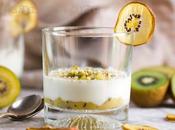 Receta para niños kiwis Zespri. Kiwi texturas yogur, coco rallado almendra