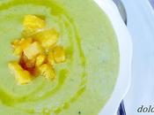 Crema puerro, calabacín manzana caramelizada