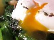 Espinacas salteadas huevo poché