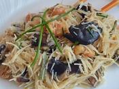 Fideos Arroz Setas, Gambas Espárragos