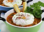 Huevos poché piperrada