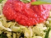 Fideos zucchini salsa tomate