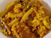 Arroz paella sepia, ajos tiernos,