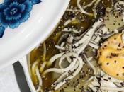Sopa gulas semillas chia pescado aliñado vinagre arroz