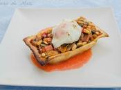 Acelgas arcoiris huevos poché